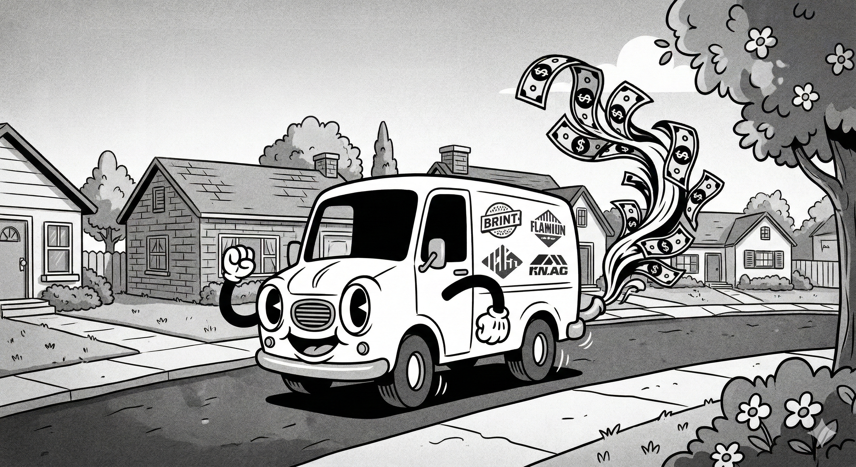 An Animated Truck Roll Bleeding Dollars